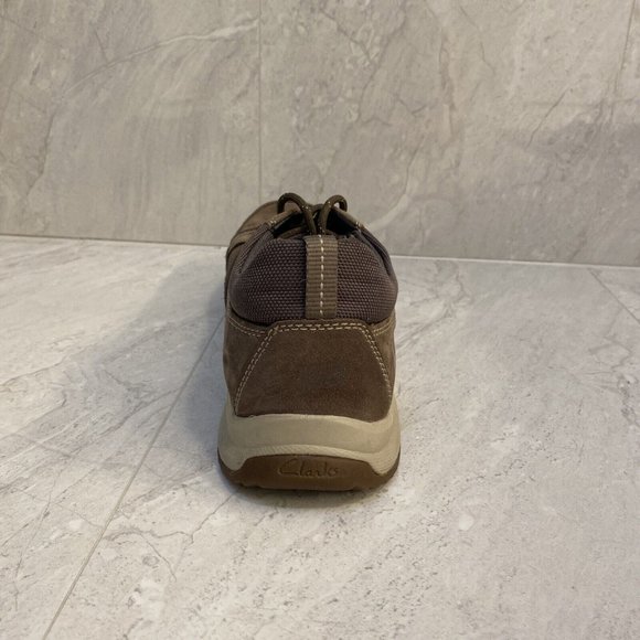 CLARKS Mens Shoes Size US 10 UK 9 EU 43 Brown Leather & Suede Sneakers Ortholite - Picture 7 of 16
